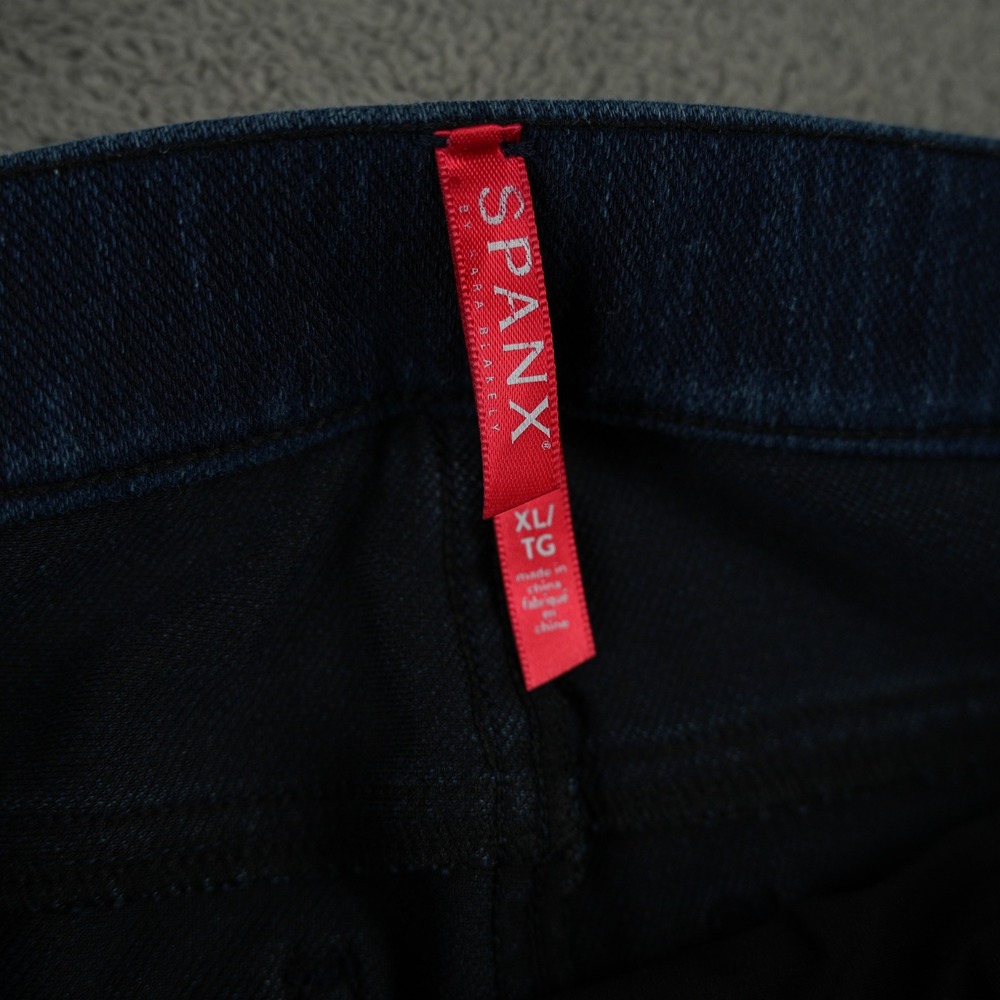 Spanx Jean-ish Ankle Leggings Women XL Dark Blue Denim Jeggings Stretch - Picture 5 of 11